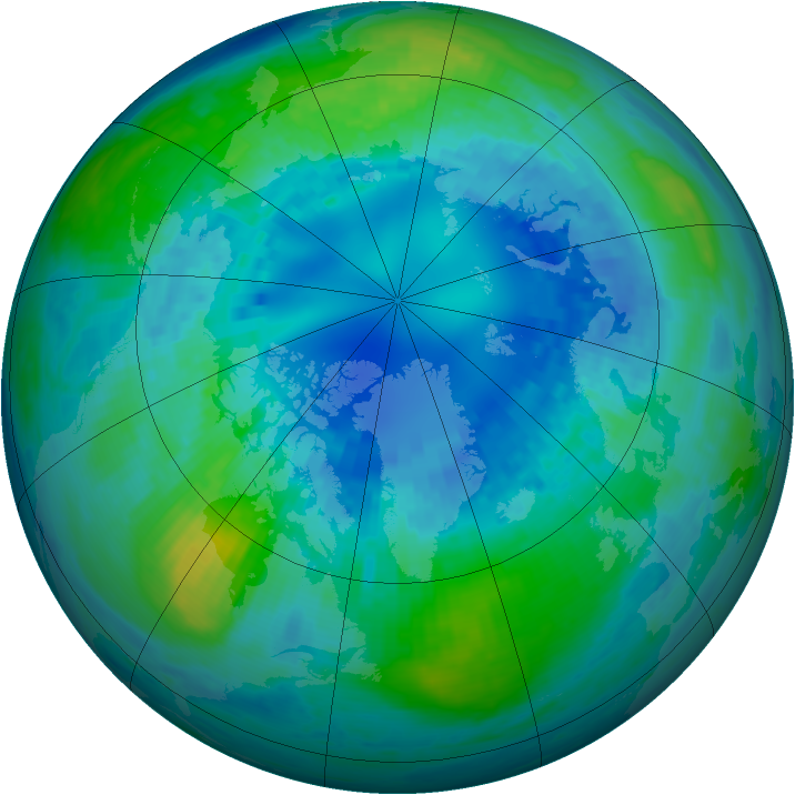 Arctic ozone map for 13 October 2002